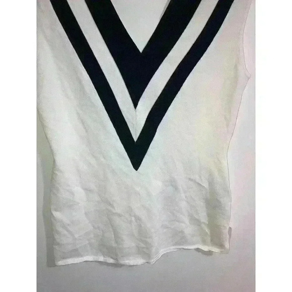 Rag & Bone Daphne Striped Knit V-Neck Tank Top White Black Blouse Size S - Picture 6 of 12